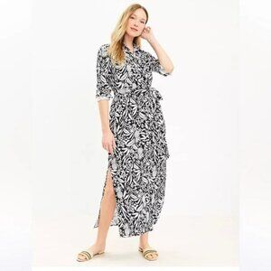 Ann taylor maxi pineapple linen dress 0